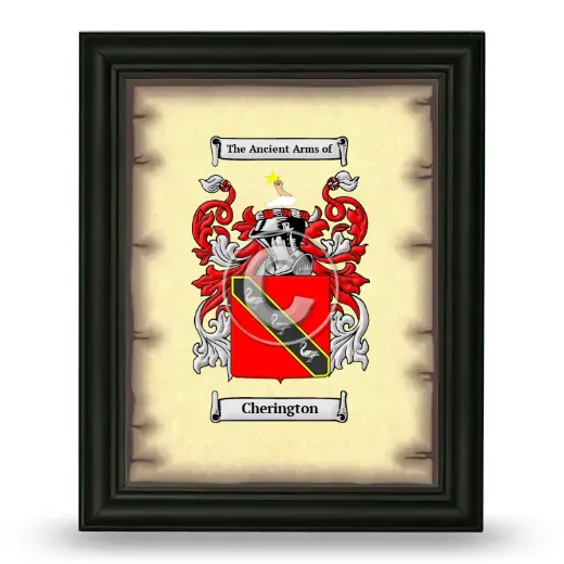 Cherington Coat of Arms Framed - Black
