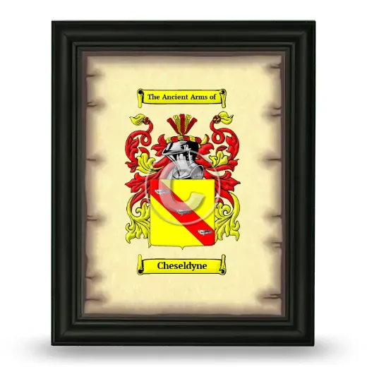 Cheseldyne Coat of Arms Framed - Black