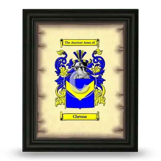 Chesna Coat of Arms Framed - Black
