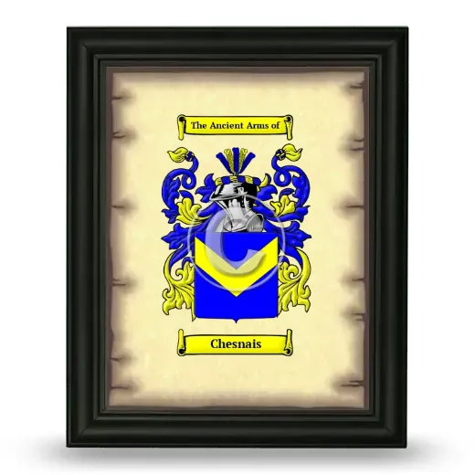 Chesnais Coat of Arms Framed - Black