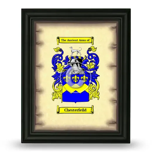 Chesterfeild Coat of Arms Framed - Black