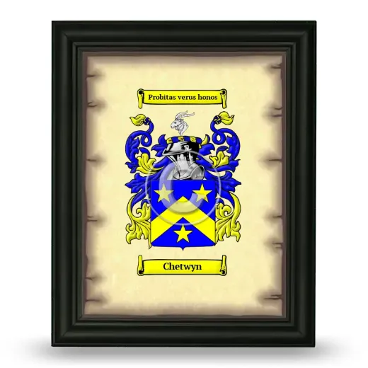 Chetwyn Coat of Arms Framed - Black