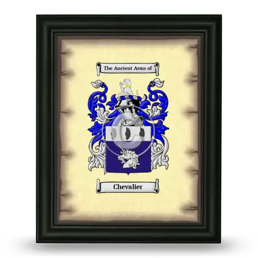Chevalier Coat of Arms Framed - Black