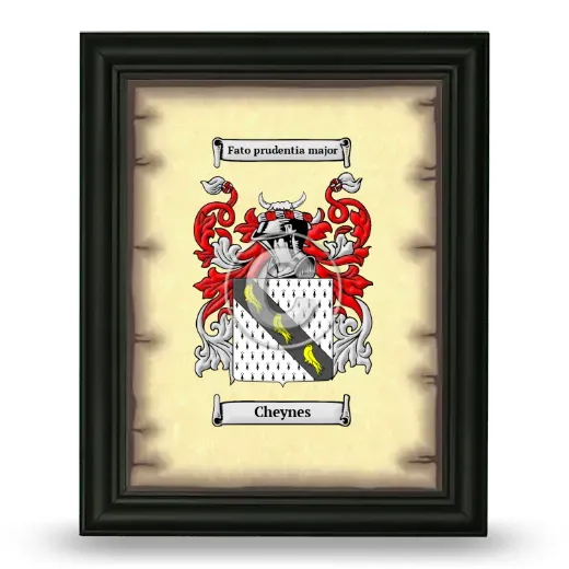 Cheynes Coat of Arms Framed - Black