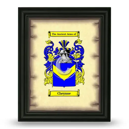 Cheynue Coat of Arms Framed - Black
