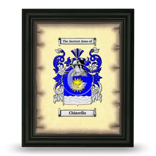 Chiarello Coat of Arms Framed - Black