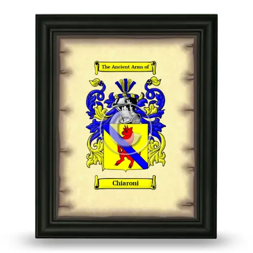 Chiaroni Coat of Arms Framed - Black