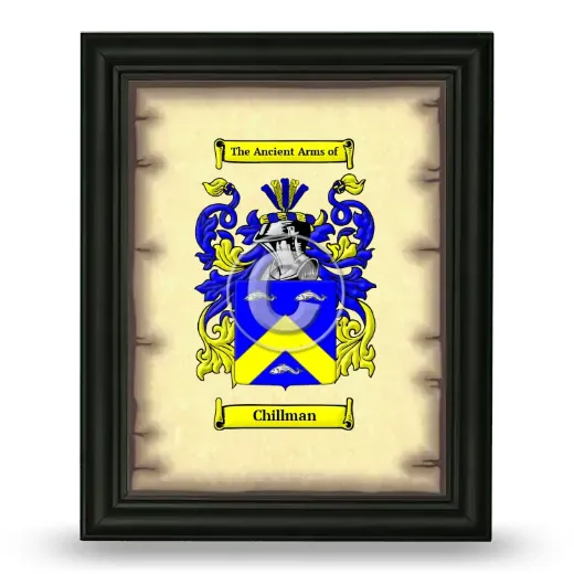 Chillman Coat of Arms Framed - Black