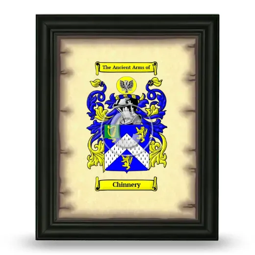Chinnery Coat of Arms Framed - Black