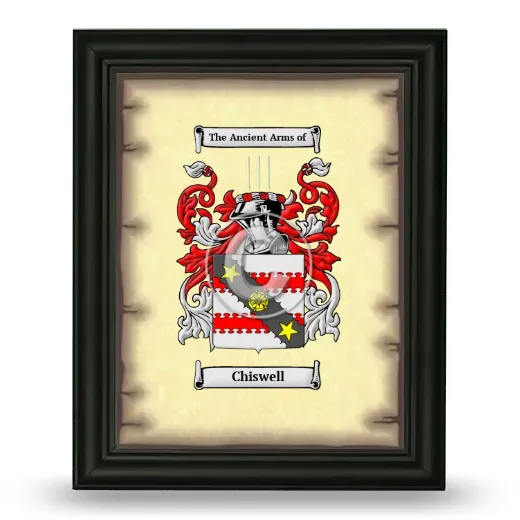 Chiswell Coat of Arms Framed - Black