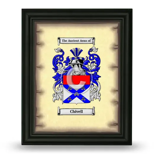 Chivell Coat of Arms Framed - Black