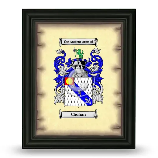 Chohan Coat of Arms Framed - Black