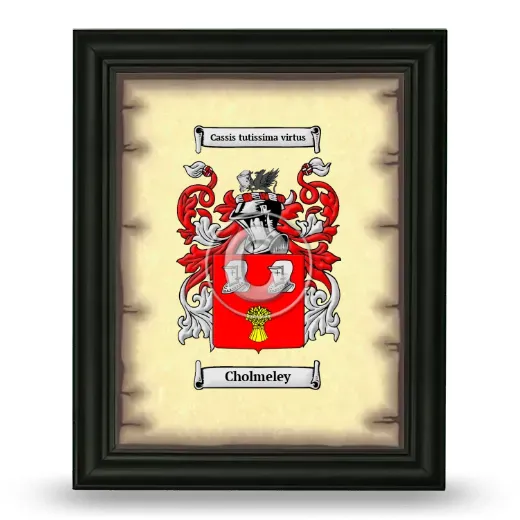 Cholmeley Coat of Arms Framed - Black