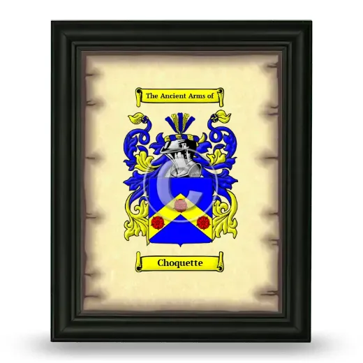 Choquette Coat of Arms Framed - Black