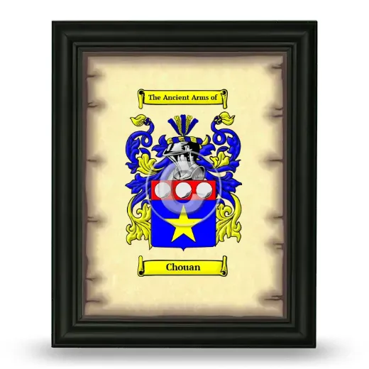 Chouan Coat of Arms Framed - Black