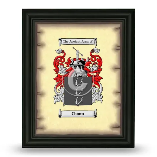 Choun Coat of Arms Framed - Black