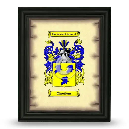 Chretiens Coat of Arms Framed - Black