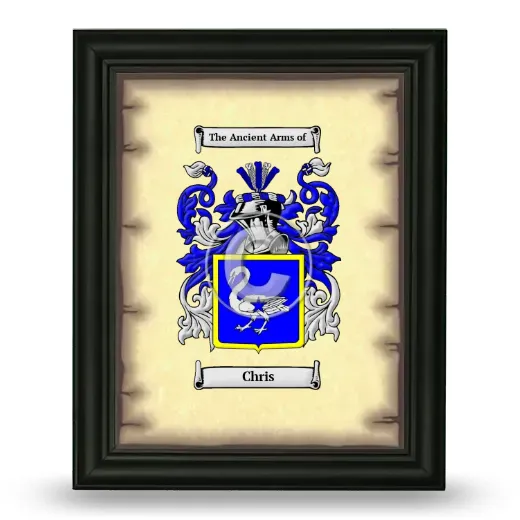 Chris Coat of Arms Framed - Black