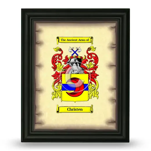 Christen Coat of Arms Framed - Black