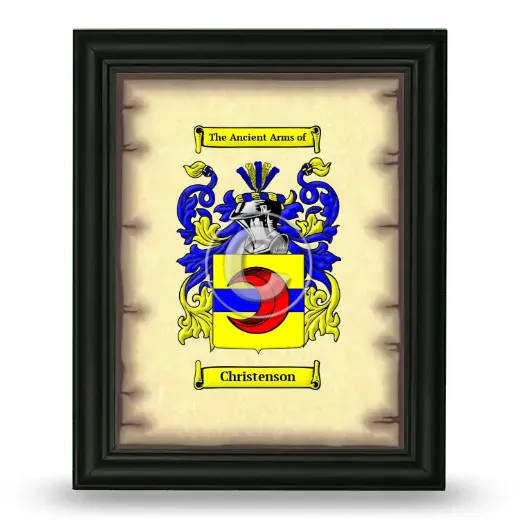 Christenson Coat of Arms Framed - Black