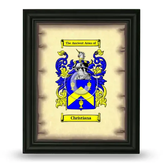 Christiana Coat of Arms Framed - Black