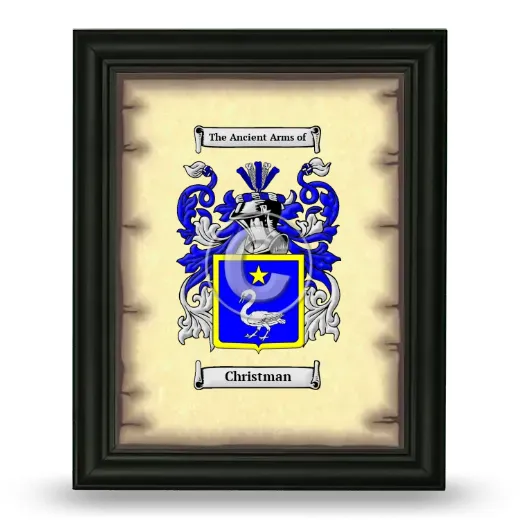 Christman Coat of Arms Framed - Black
