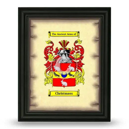 Christmass Coat of Arms Framed - Black