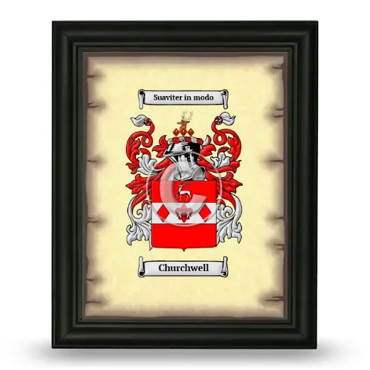 Churchwell Coat of Arms Framed - Black