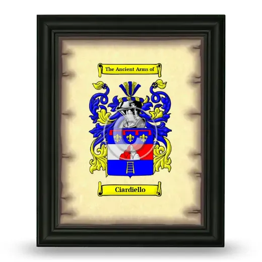 Ciardiello Coat of Arms Framed - Black