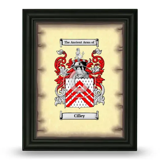 Cilley Coat of Arms Framed - Black