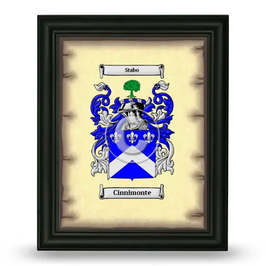 Cinnimonte Coat of Arms Framed - Black