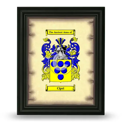 Cipri Coat of Arms Framed - Black