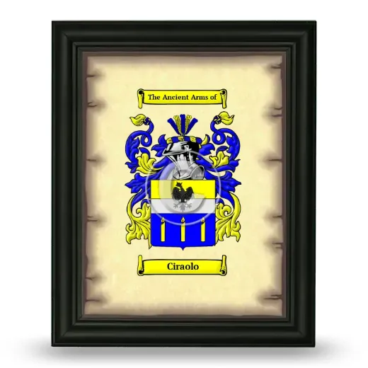Ciraolo Coat of Arms Framed - Black