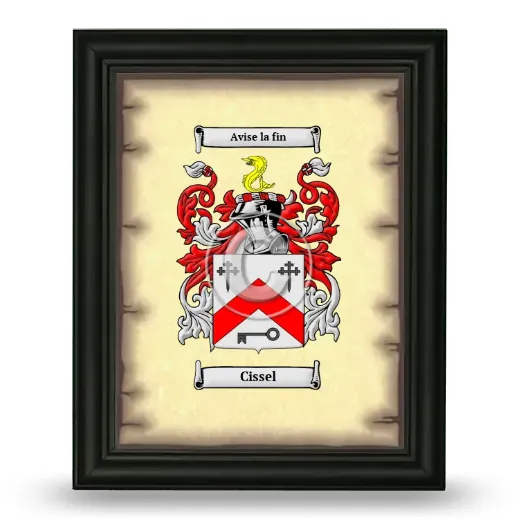Cissel Coat of Arms Framed - Black