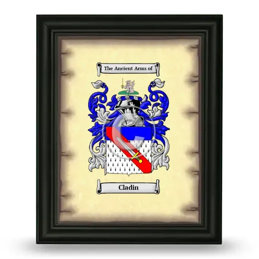 Cladin Coat of Arms Framed - Black