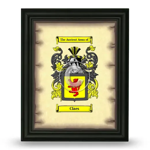 Claes Coat of Arms Framed - Black