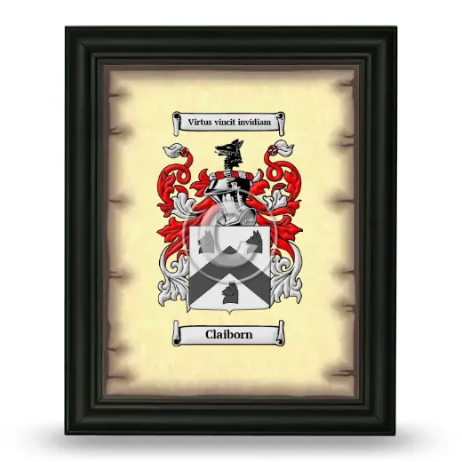 Claiborn Coat of Arms Framed - Black