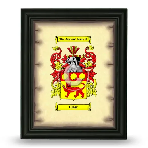 Clair Coat of Arms Framed - Black