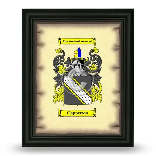 Clapperton Coat of Arms Framed - Black