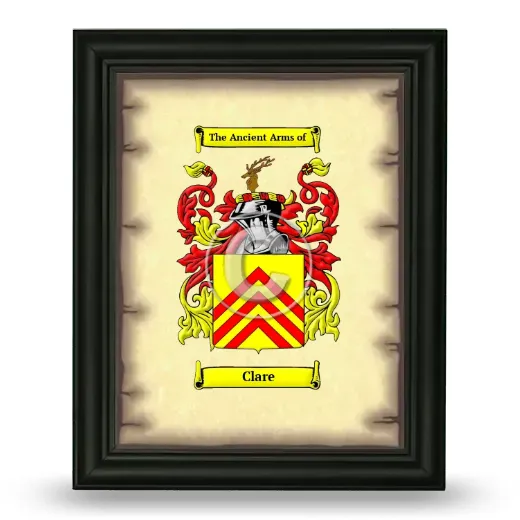 Clare Coat of Arms Framed - Black