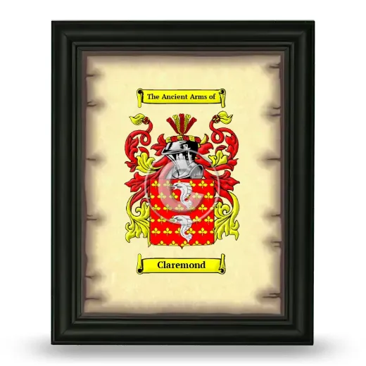 Claremond Coat of Arms Framed - Black