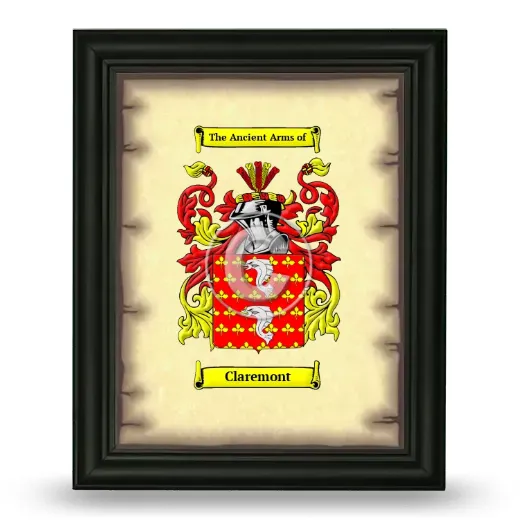 Claremont Coat of Arms Framed - Black