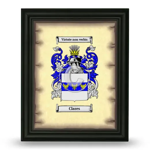 Clares Coat of Arms Framed - Black