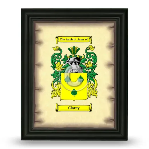 Clarey Coat of Arms Framed - Black