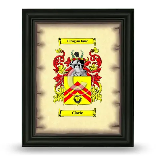 Clarie Coat of Arms Framed - Black