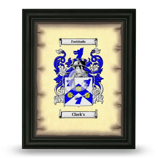Clark's Coat of Arms Framed - Black