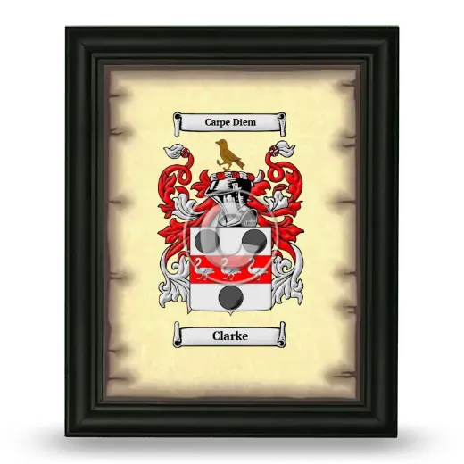 Clarke Coat of Arms Framed - Black