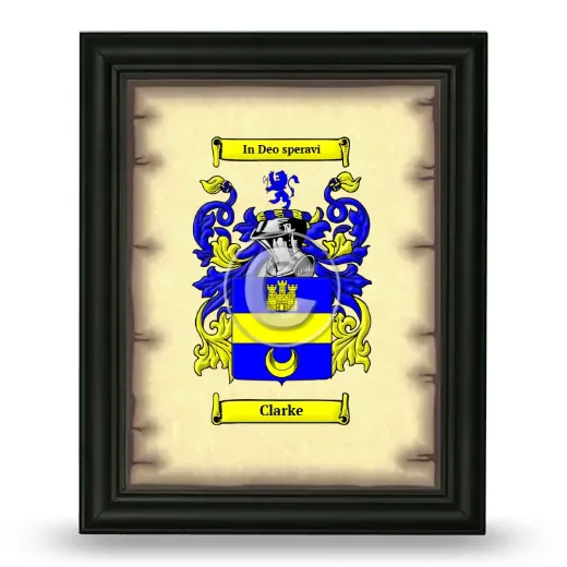 Clarke Coat of Arms Framed - Black