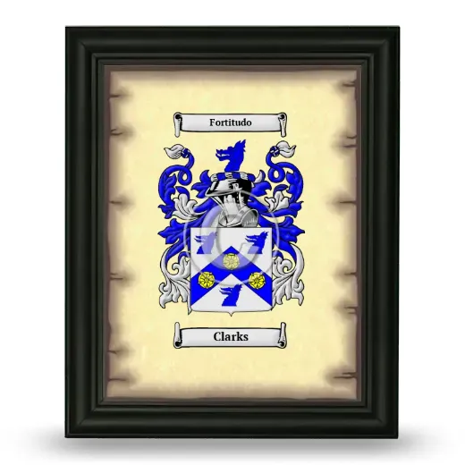 Clarks Coat of Arms Framed - Black