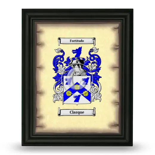 Clarque Coat of Arms Framed - Black